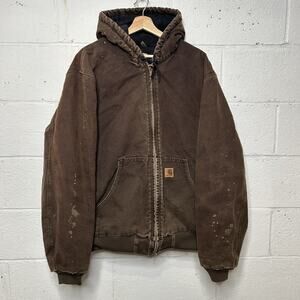 Vintage Carhartt Hooded Active Jacket “Dark Brown” J130 DKB